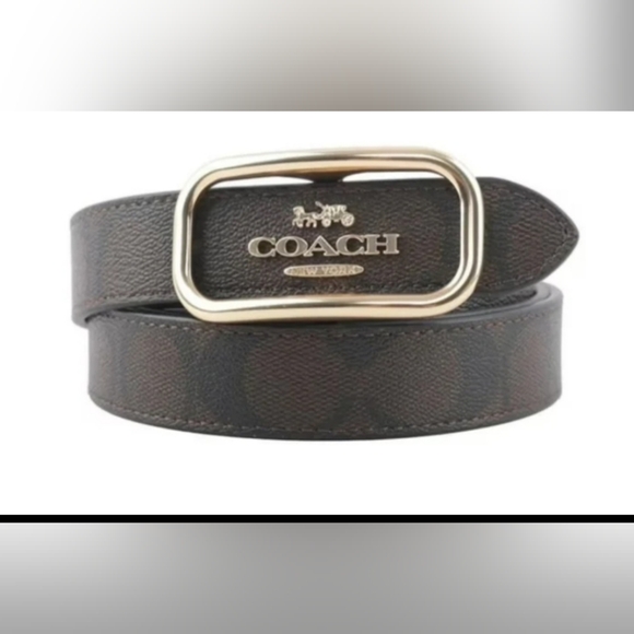 Coach Accessories - NWT Coach Women's Morgan Rectangle Buckle Belt  Size MnCE971 Brown/Black